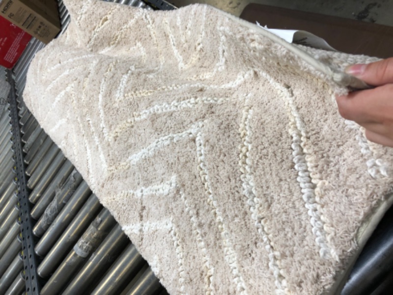 Photo 2 of 4'x6' Tufted Cotton Chevron Rug - Pillowfort™ Color Beige

