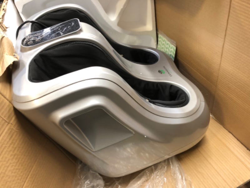 Photo 3 of KoolerThings Shiatsu Heated Foot and Cal Massager Machine to Relieve Sore Feet, Ankles, Calfs and Legs, Deep Kneading Therapy, Relaxation Vibration and Rolling & Stimulates Blood Circulation Silver