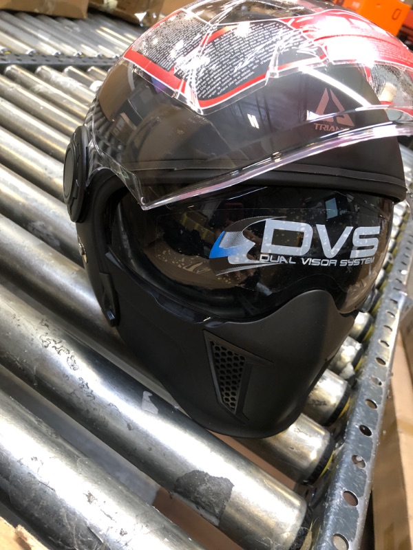 Photo 1 of TRIANGLE Open Face Motorcycle Helmet 3/4 Half with Sunshield for Men Unisex-Adult DOT Approved… X-Large Black