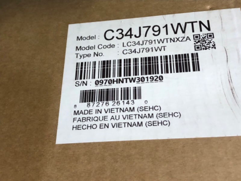 Photo 1 of 34" LED Curved QHD FreeSync Monitor (DVI, DisplayPort, HDMI, USB)