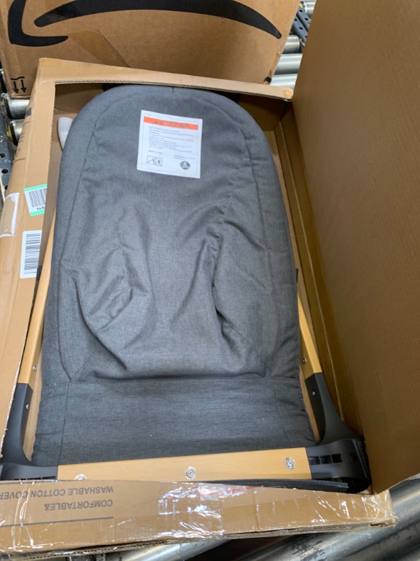 Photo 2 of ANGELBLISS Baby Bouncer, Portable Bouncer Seat for Babies, Infants Bouncy Seat with Mesh Fabric, Natural Vibrations (Dark Grey) Dark Gray (not exact to first photo please review sec )