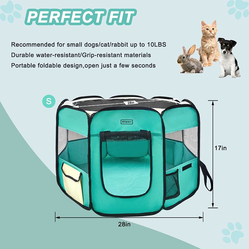 Photo 1 of Aliparr Portable Pet Playpen,Dog Playpen Foldable Pet Exercise Pen Tents for Dogs/Cats/Rabbits/Pets,Cat Playpen Indoor/Outdoor Travel Camping Use with Carry Case
