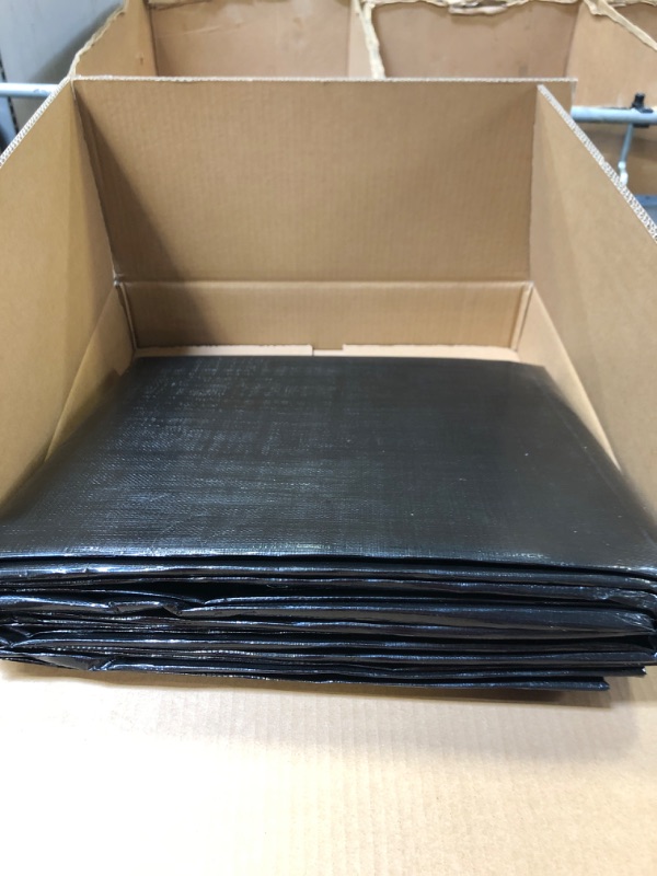 Photo 3 of AmazonCommercial Heavy Duty Black Poly Tarp, 12 x 20 ft., 1-Pack
