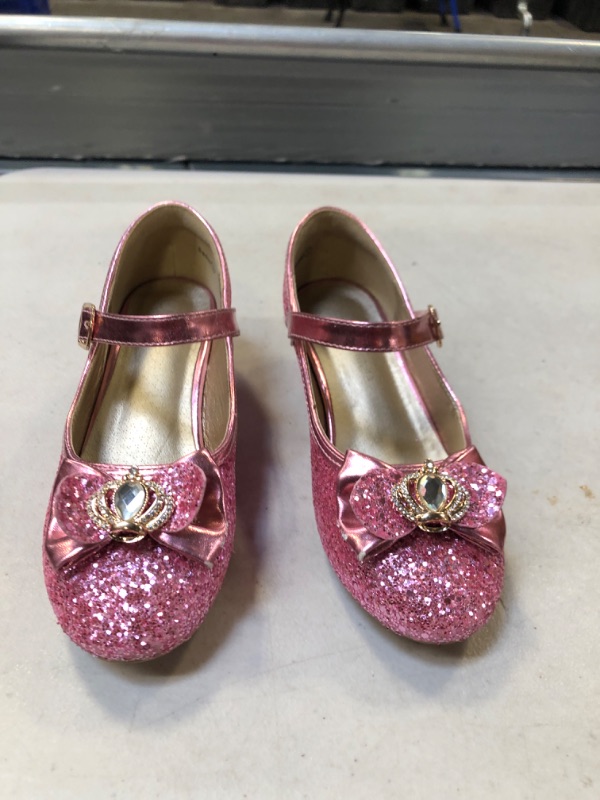Photo 1 of  Little Kids Girls Dress Pumps Glitter Sequins Princess Low Heels Mary Jane Party Dance Shoes Rhinestone Sandals