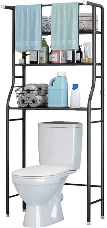 Photo 1 of  Shelf Bathroom Space Saver,Over The Toilet Rack,Bathroom Corner Stand Storage Organizer Accessories,The Washing Machine,with Hanging Rod,Bathroom...