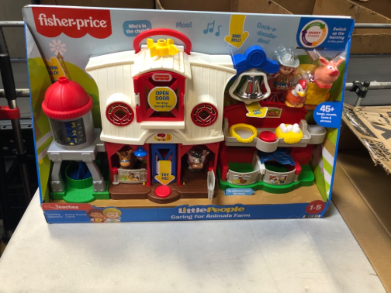 Photo 2 of Fisher-Price Little People Toddler Learning Toy Caring For Animals Farm Interactive Playset With Smart Stages For Ages 1+ Years
