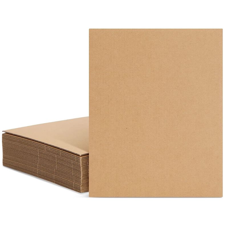 Photo 1 of 25 Pack Corrugated Cardboard Sheets, 8x10 Flat Card Boards Inserts for Crafts, Packing, Shipping, Moving, Mailing, DIY Art Projects, Classroom Supplies (2mm Thick)
