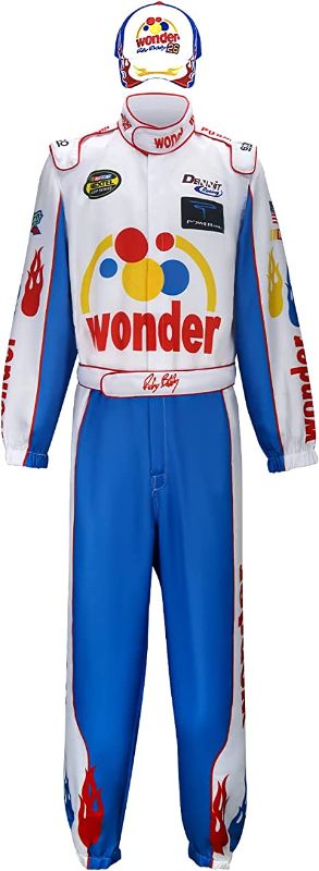 Photo 1 of Adult Ricky Bobby Racing Costume Jumpsuit Cap Hat Full Suit Set Outfit Men Talladega Nights Halloween Cosplay Party Props
SIZE 2XL 