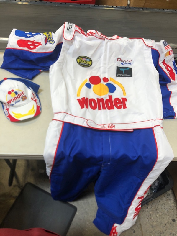 Photo 2 of Adult Ricky Bobby Racing Costume Jumpsuit Cap Hat Full Suit Set Outfit Men Talladega Nights Halloween Cosplay Party Props
SIZE 2XL 