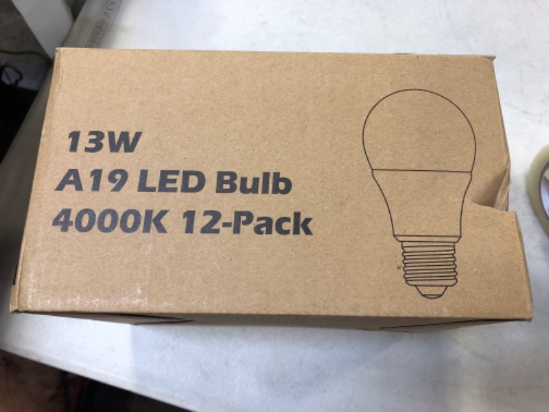 Photo 1 of 13W A19 LED BULB 4000K 12-PACK 