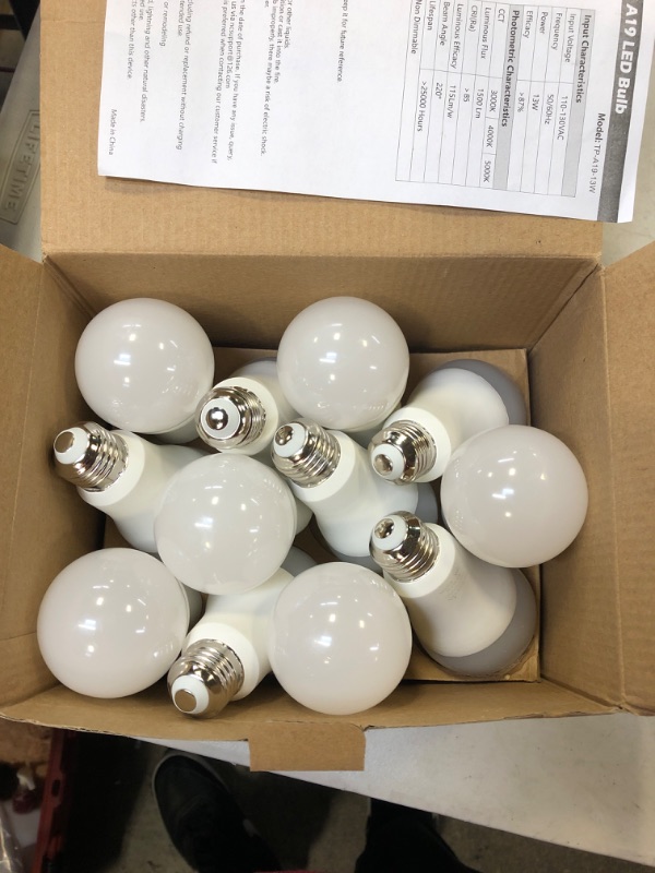 Photo 2 of 13W A19 LED BULB 4000K 12-PACK 