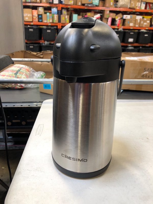 Photo 1 of 74 Oz Airpot Thermal Coffee Carafe - Insulated Stainless Steel Coffee Dispenser with Pump - Thermal Beverage Dispenser - Thermos Coffee Carafe for Keeping Hot Coffee & Tea Hot For 12 Hours - Cresimo