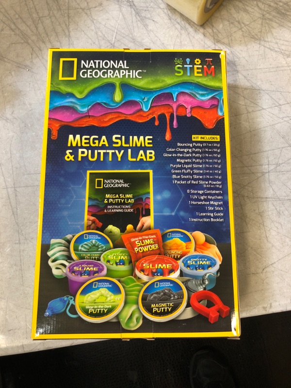 Photo 1 of NATIONAL GEOGRAPHIC Mega Slime Kit & Putty Lab - 4 Types of Amazing Slime for Girls & Boys Plus 4 Types of Putty Including Magnetic Putty, Educational STEM Toy & Science Kit (AMAZON EXCLUSIVE)