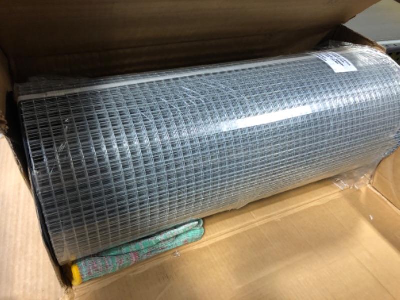 Photo 3 of LAN JIA 1/2inch Galvanized Hardware Cloth 24" x 100' 19 Gauge Hot-Dip Galvanized After Welding Chicken Wire Raised Garden Bed Plant Supports Poultry Netting Chicken Wire Fence Wire Mesh Roll 1/2in 24in x 100ft 19Gauge