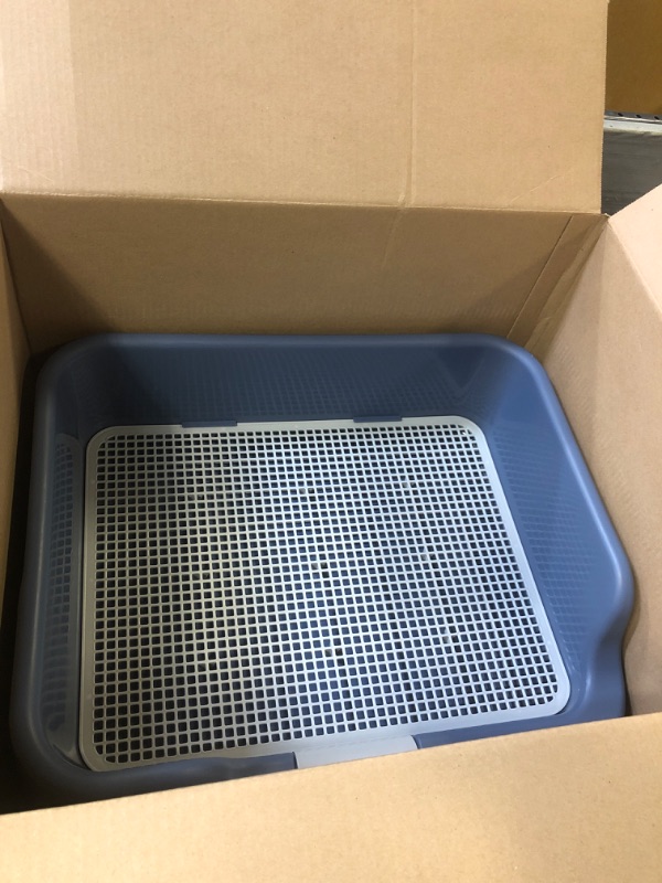 Photo 2 of [PS KOREA] Indoor Dog Potty Tray – With Protection Wall Every Side For No Leak, Spill, Accident - Keep Paws Dry And Floors Clean! 100% Satisfaction (Blue) Tray Only Blue