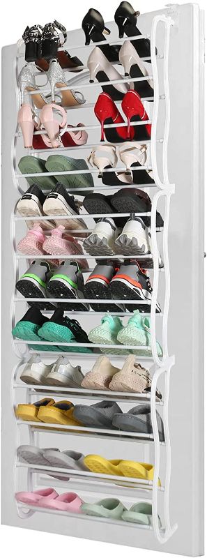 Photo 1 of 36 Pairs Over-The-Door Shoe Rack 12 Layers Wall Hanging Closet Shoe Organizer Storage Stand,72 x 20.5 x 7.8 inches,US Spot
