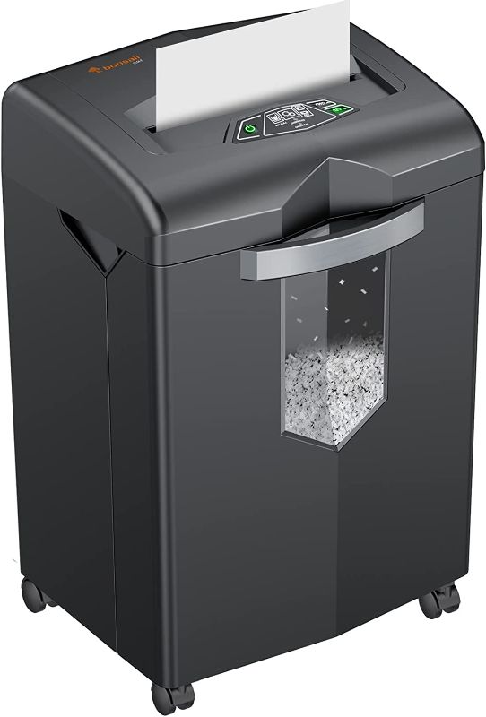 Photo 1 of Bonsaii 18-Sheet Heavy Duty Paper Shredder, 40-Min Microcut Office Shredder for CD/Credit Card/Staple, Anti-Jam & 58dB Quiet Commercial Shredder, Higher Security P-4 Level,7-Gal Big Pullout Bin C144-E
