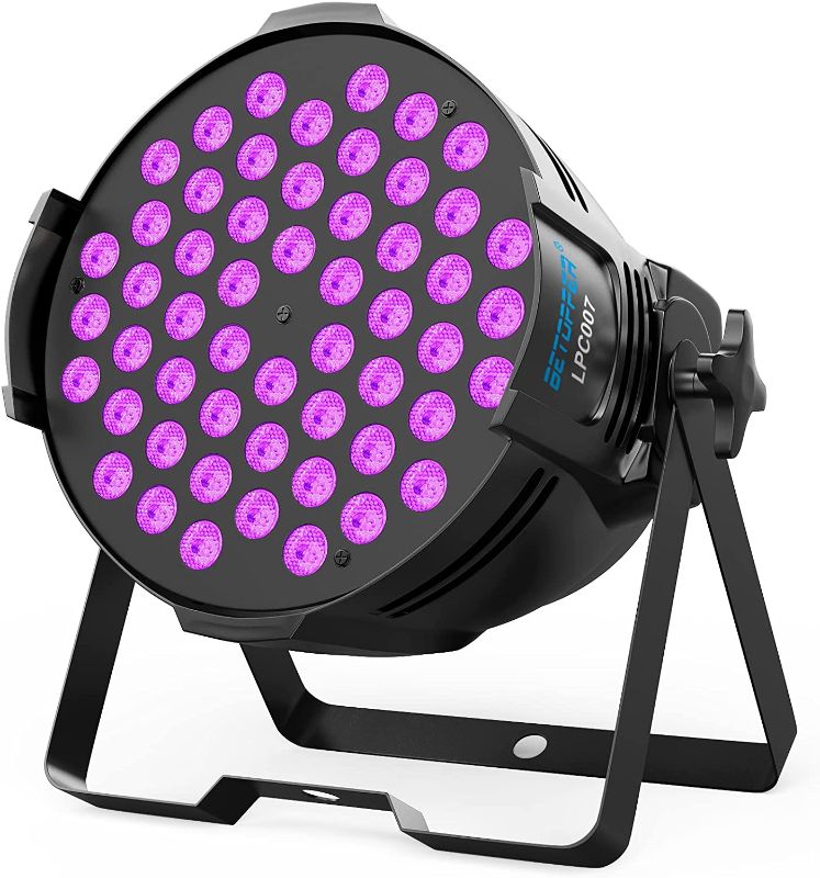 Photo 1 of BETOPPER DJ Lights DMX Sound Activated, 54 x 3W LED Par Lights RGB Stage Lights DMX, DJ Par Lights for Church, Concert, Wedding, Party, Bar, Stage Lighting
