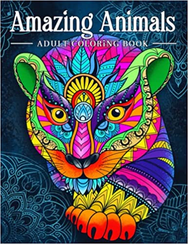 Photo 1 of Amazing Animals: Adult Coloring Book, Stress Relieving Mandala Animal Designs, 2 COUNT 