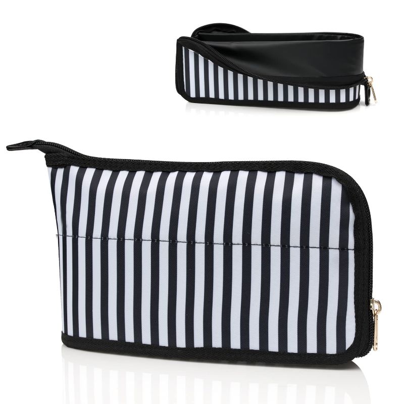 Photo 1 of Small Makeup Bag, Waterproof Cosmetic Bag, Foldable Vertical Makeup Pouch for Travel, Zipper Hygiene Bag Mini Toiletry Bag Dopp Kit For Men