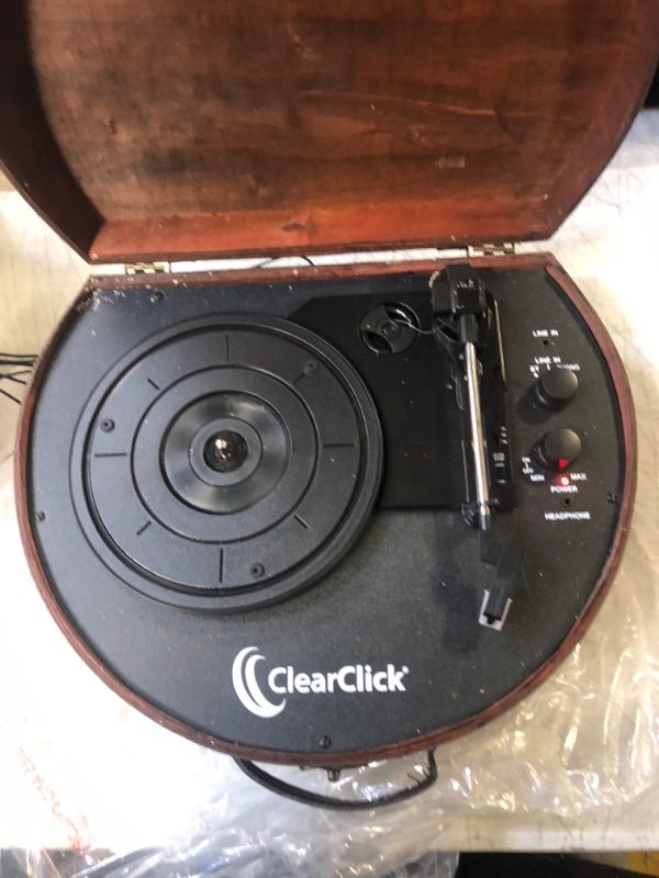 Photo 5 of ClearClick Vintage Suitcase Turntable with Bluetooth & USB - Classic Wooden Retro Style
DAMAGE TO BOX