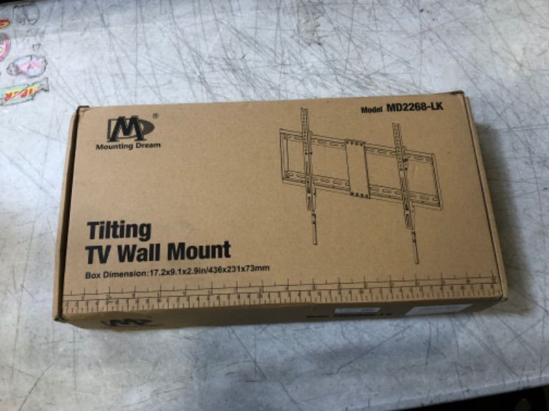 Photo 2 of Mounting Dream TV Mount for Most 37-70 Inch TV, Universal Tilt TV Wall Mount Fit 16", 18", 24" Stud with Loading Capacity 132lbs, Max Vesa 600 x 400mm, Low Profile Flat Wall Mount Bracket