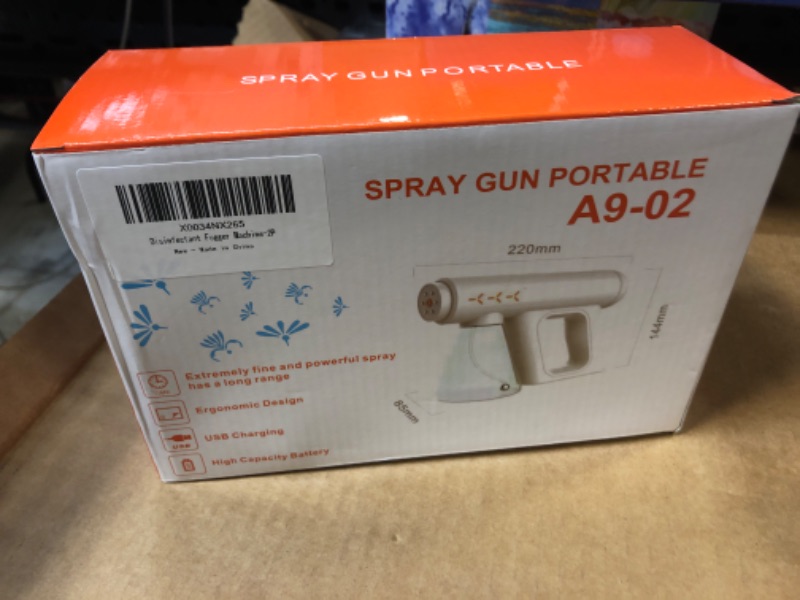 Photo 1 of 2 Pack Atomizer Sprayer Nano Sprayer Sanitizer Gun with Blue Light Wireless Handheld Sanitizer Spray Gun Large Capacity Disinfectant Fogger Machine for Offices, School, Restaurant, Hotel ,Garden