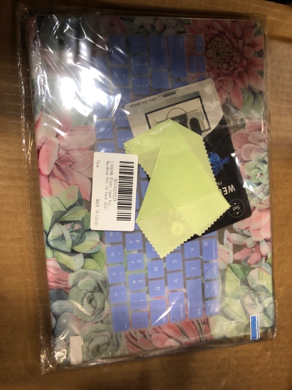Photo 1 of CISSOOK Succulent Hard Shell Case for MacBook Pro 14 Inch 2021 2022 Release Model A2442 with Touch ID, Matte Clear Plants Cover with Keyboard Cover for MacBook Pro 14 2021 with M1 Pro/Max Chip 14inch-Succulents