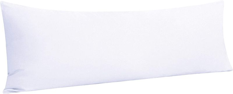 Photo 1 of 100% Brushed Microfiber Body Pillow Cover, Ultra Soft and Cozy Envelope Closure Full Body Pillowcase for Adults, 3F X 1F, White
WITH NAVY PILLOW CASE