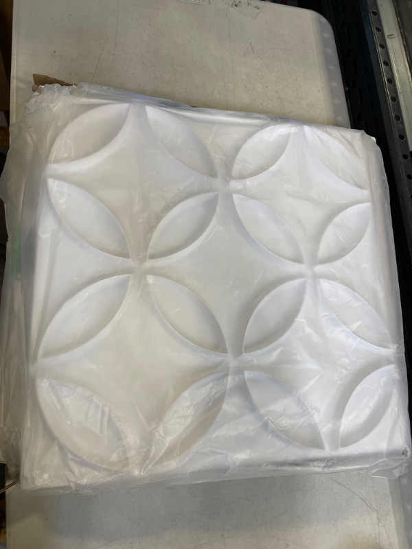 Photo 2 of Art3d PVC 3D Wall Panel Interlocked Circles in Matt White Cover 32 Sq.ft, for Interior Ceiling and Wall Decor for Residential or Commerical