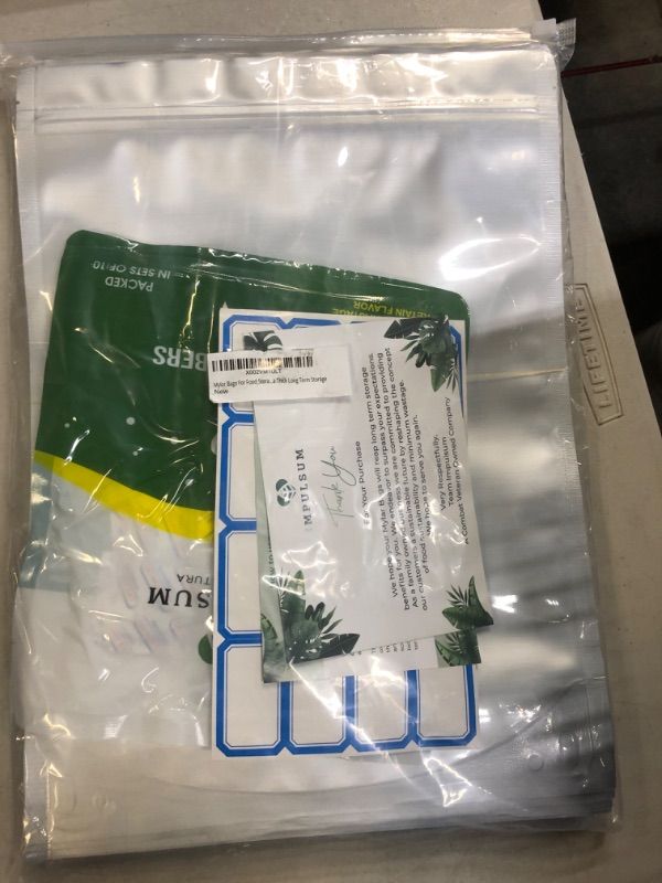 Photo 1 of 25 Pcs 1 Gallon 13 Mil Mega Thick Mylar Bags for Food Storage with Oxygen Absorbers 300cc - Large Mylar Bags 1 Gallon - Mylar Bags for Food Storage - Mylar Bags Stand Up - 1 Gallon Mylar Bags