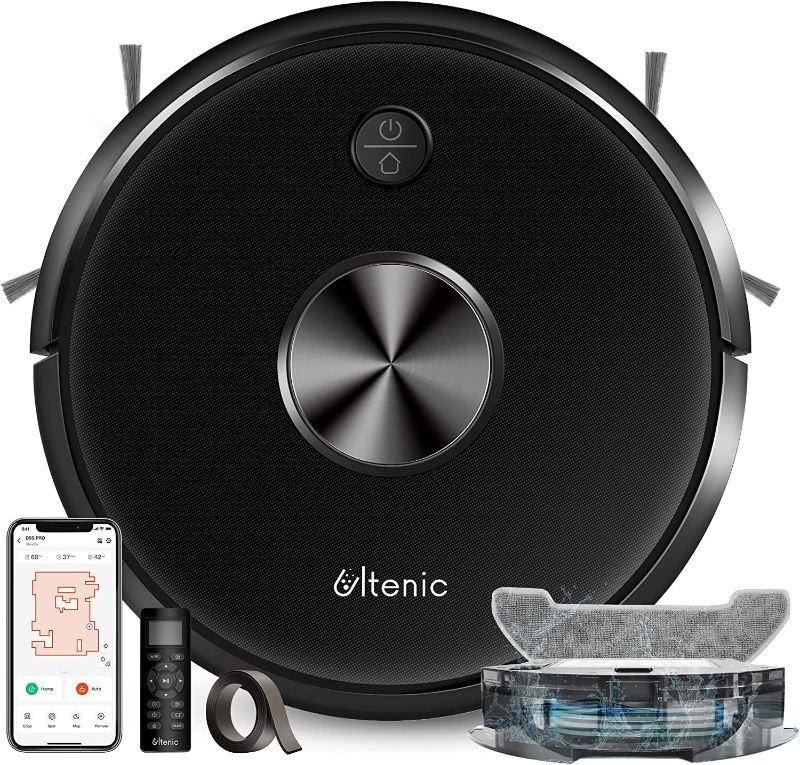 Photo 1 of Ultenic D5s Pro Robot Vacuum and Mop Combo, 3000Pa Strong Suction, Row-by-Row Cleaning, APP Control, Self-Charging, Works with Alexa, Boundary Strips, Good for Pet Hair, Hard Floor and Carpet
