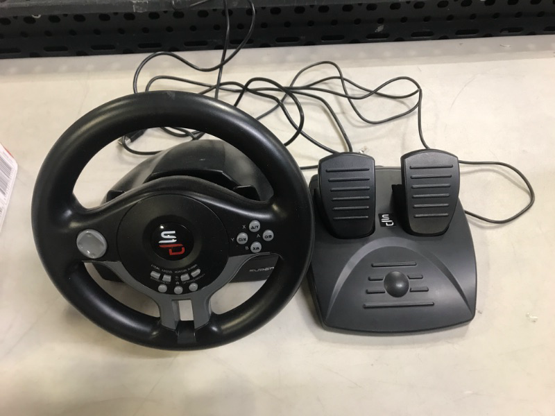 Photo 2 of Superdrive - racing Driving Wheel with pedals and gearshift paddles for nintendo Switch - Ps4 - Xbox One - PC - Ps3  -- UNABLE TO PROPERLY TEST --
