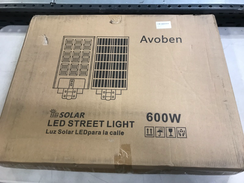 Photo 1 of Avoben 600W Solar Street Light Motion Sensor, 860 LED Solar Flood Lights Outdoor with Remote Control, Dusk to Dawn Outdoor Lighting for Garden, Yard, Basketball Court, Parking Lot  -- FACTORY SEALED --
