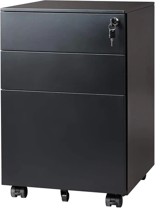 Photo 1 of Metal 3 Drawer Mobile File Cabinet with Lock | DEVAISE  -- FACTORY SEALED --
