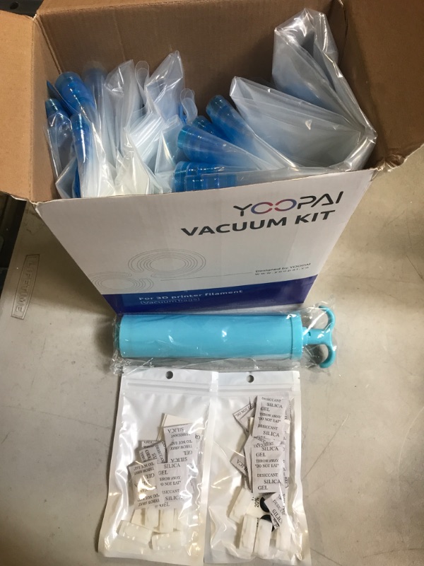 Photo 4 of  Filament Storage Bag Vacuum Kit with Two Sizes - 51 PCS Cleaning Drying Sealed 25 Bags for 3D Printer Filament with Desiccants/Humidity Indicator Cards/Clips/Hand Pump
