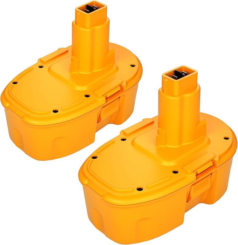 Photo 1 of  DC9098 DC9099 Upgraded 3.6Ah Replacement for Dewalt 18V Battery XRP DE9098 DE9503 DW9095 DW9096 DW9098 DW9099 18 Volt Cordless Power Tools 2 Packs (Yellow)  -- FACTORY SEALED --
