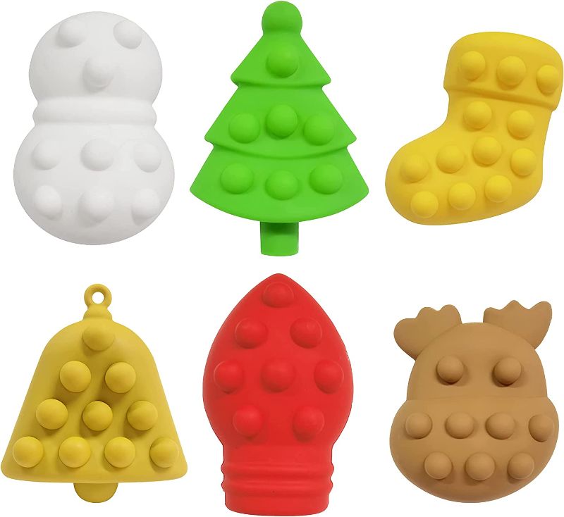 Photo 1 of 6 Pcs Christmas Pop Fidget Ball Toys,3D Squeeze Pop Toy Sensory Toys Stress Balls for Kids Party Favors,Christmas Miniatures,Christmas Party Decorations (Christmas)
