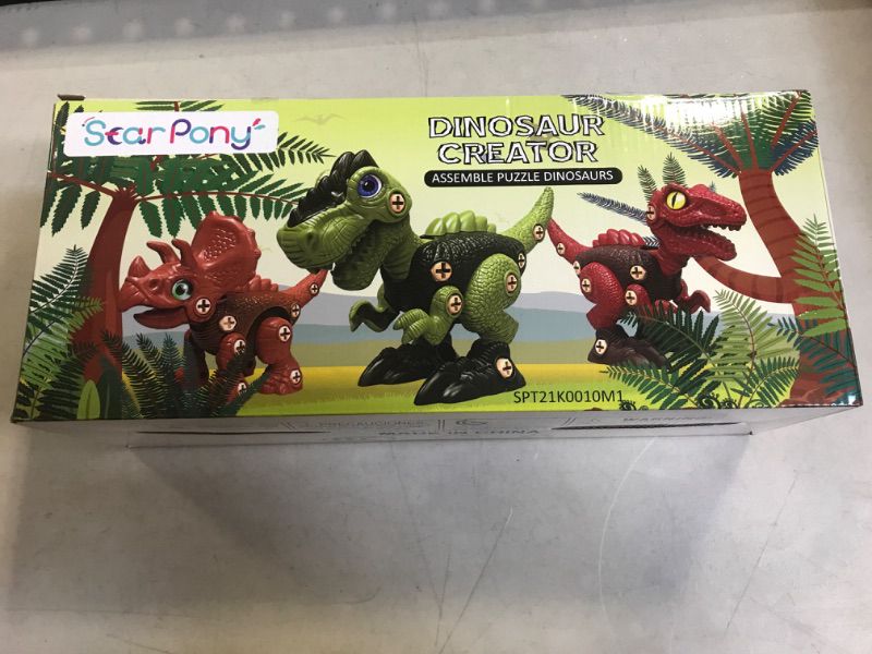 Photo 2 of 3 Pcs Take Apart Dinosaur Toys for 3 4 5 6 7 Year Old Boys Birthday Gifts with Dinosaur Eggs, Kids STEM Toys Dinosaur Toys for Kids 3-5 5-7 with Electric Drill  --- FACTORY SEALED --
