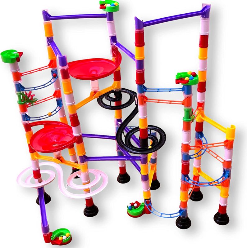Photo 1 of 230PC Huge Marble Run for Kids Ages 4-8 8-12 - Marble Track Toys, Marble Maze for kids 4-6 - Marble Game Set, Marble Race Track Canicas Marble Works Marble Rush Ball Run Marble Tower
