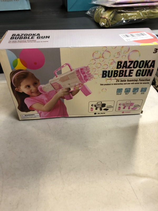 Photo 2 of 2022 Rocket Bubble Gun Machine for Summer , 5000+ Bubbles Per Min, Bubble Blowers Maker for Wedding Party Outdoor Toy, Great Gift Idea for Adults Boys Girls New-pink-t-3******Factory Sealed