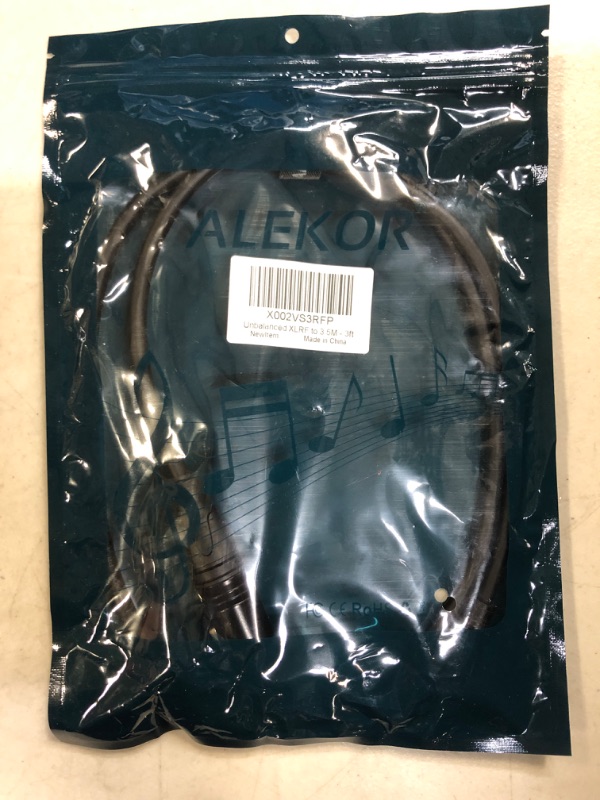 Photo 2 of ALEKOR Unbalanced XLR Female to 3.5mm Cable - XLR to Aux 1/8 Mono Mini Jack Microphone Cable - 3 Foot 3.0 Feet