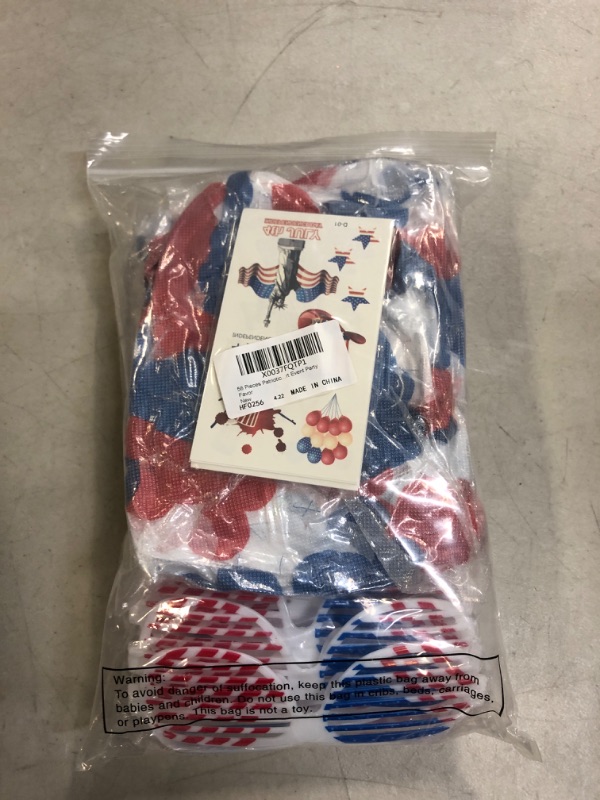 Photo 2 of 58 Pieces Patriotic Party Favors Patriotic Plastic Shutter Glasses Red White and Blue Flower Leis 4th of July Party Temporary Stickers for Independence Day Memorial Day Sport Event Party Favor