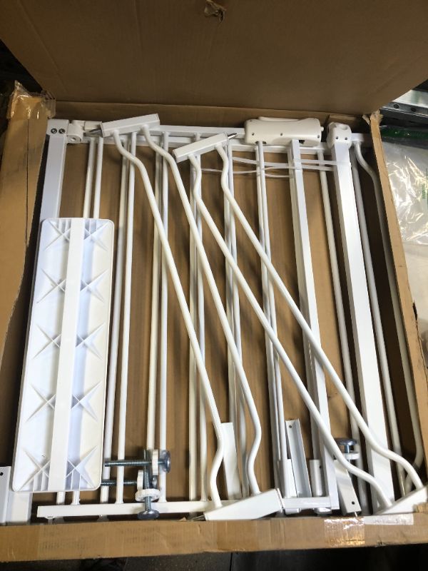 Photo 1 of HOOEN Extra Wide Baby Gates 67-71.5 Inch Child Safety Gates for Stairs Doorways Hallway Indoor Pressure Mounted Walk Through Gate for Kids or Pets 67-71.5 Inch (Pack of 1)