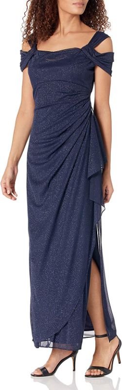 Photo 1 of Alex Evenings Women's Long Cold Shoulder Dress (Petite and Regular Sizes) SIZE 14 
