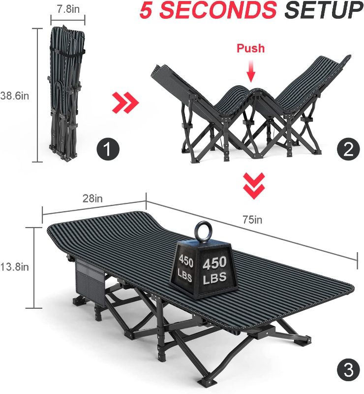 ATORPOK Camping Cot for Adults with Cushion Comfortable, Tent Folding