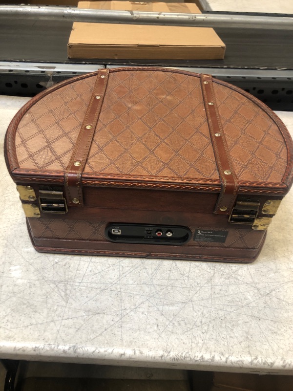 Photo 4 of ClearClick Vintage Suitcase Turntable with Bluetooth & USB - Classic Wooden Retro Style