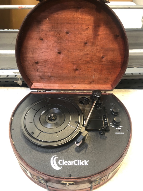 Photo 6 of ClearClick Vintage Suitcase Turntable with Bluetooth & USB - Classic Wooden Retro Style