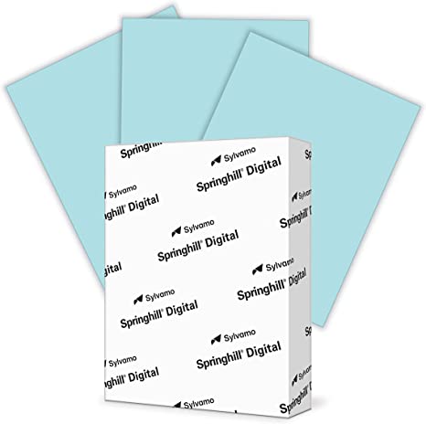 Photo 1 of Springhill 8.5” x 11” Blue Colored Cardstock Paper, 67lb Vellum Bristol, 147gsm, 250 Sheets (1 Ream) – Premium Lightweight Cardstock, Vellum Printer Paper with Textured Finish – 026000R