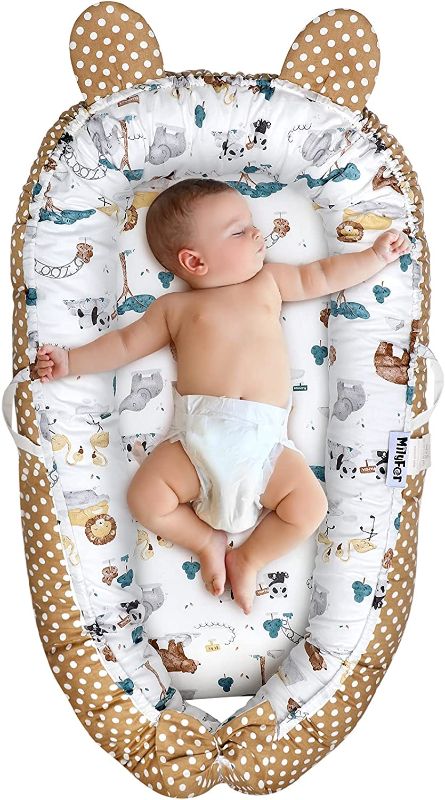 Photo 1 of Cosleeping Baby Lounger for Newborn & Infant - MILYFER Baby Nest Sleeper, Portable & Breathable Co Sleeper for Baby in Bed, Newborn Lounger for 0-12 Months
